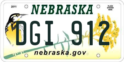 NE license plate DGI912