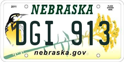 NE license plate DGI913