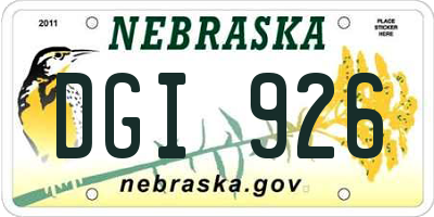 NE license plate DGI926
