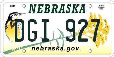 NE license plate DGI927