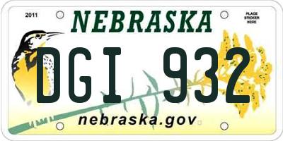 NE license plate DGI932