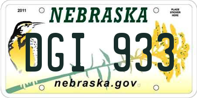 NE license plate DGI933