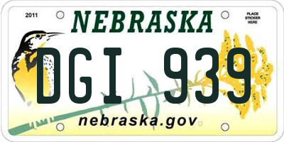 NE license plate DGI939