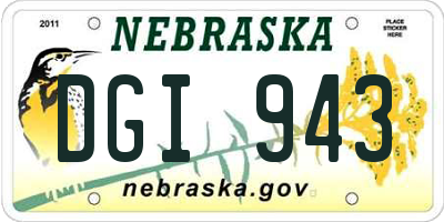 NE license plate DGI943