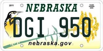 NE license plate DGI950