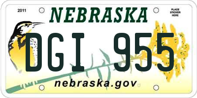 NE license plate DGI955