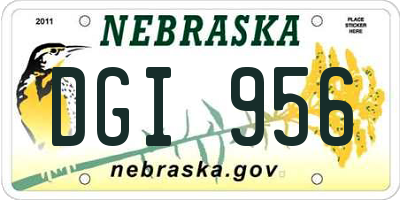 NE license plate DGI956