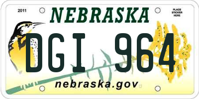 NE license plate DGI964