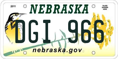 NE license plate DGI966