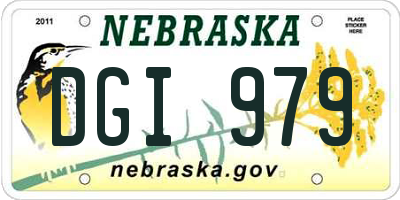 NE license plate DGI979