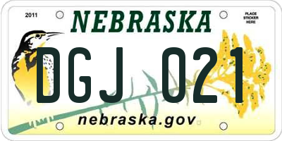 NE license plate DGJ021