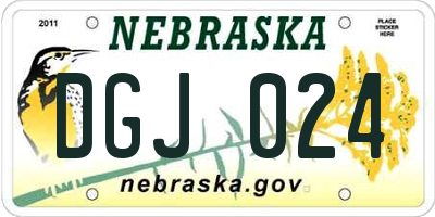 NE license plate DGJ024