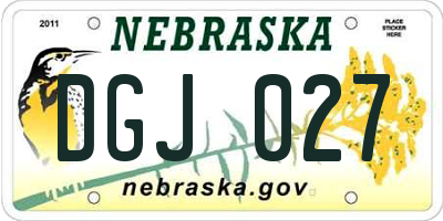 NE license plate DGJ027
