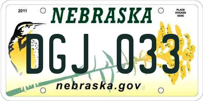 NE license plate DGJ033