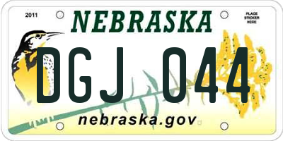 NE license plate DGJ044
