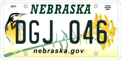 NE license plate DGJ046