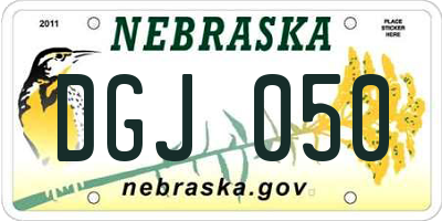 NE license plate DGJ050