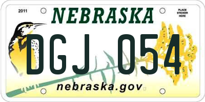 NE license plate DGJ054