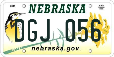 NE license plate DGJ056