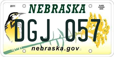 NE license plate DGJ057