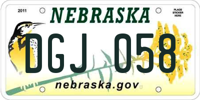 NE license plate DGJ058