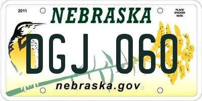 NE license plate DGJ060