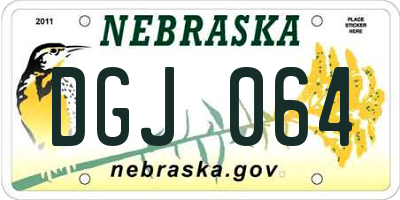 NE license plate DGJ064
