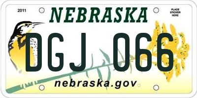 NE license plate DGJ066