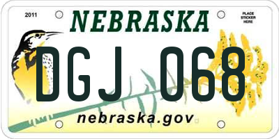 NE license plate DGJ068
