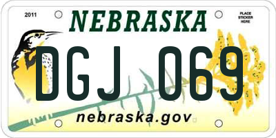 NE license plate DGJ069