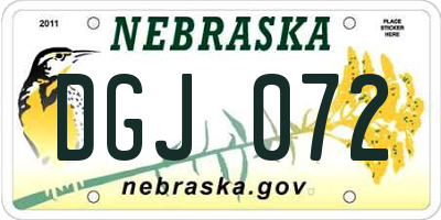 NE license plate DGJ072