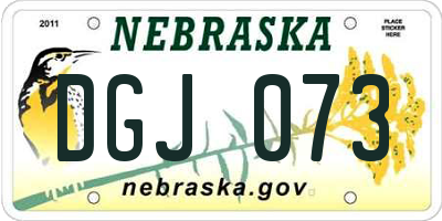 NE license plate DGJ073