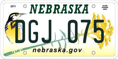 NE license plate DGJ075