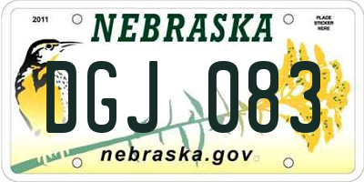 NE license plate DGJ083