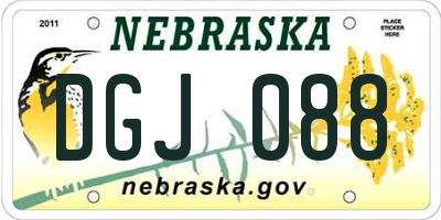 NE license plate DGJ088