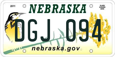 NE license plate DGJ094