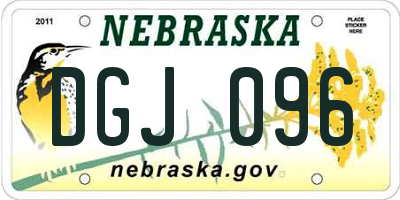 NE license plate DGJ096