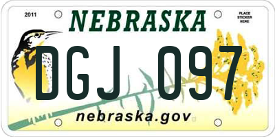 NE license plate DGJ097
