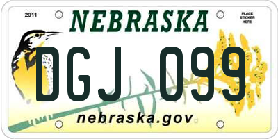 NE license plate DGJ099