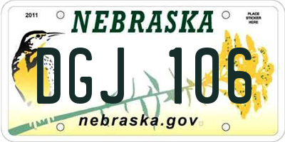 NE license plate DGJ106
