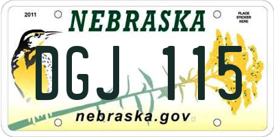 NE license plate DGJ115