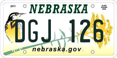 NE license plate DGJ126