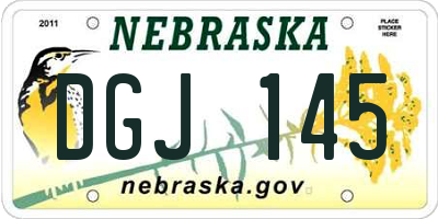 NE license plate DGJ145