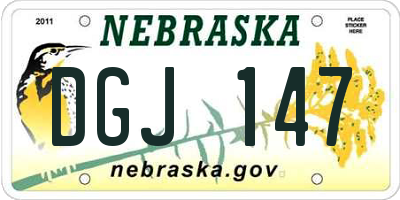NE license plate DGJ147