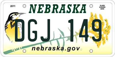 NE license plate DGJ149