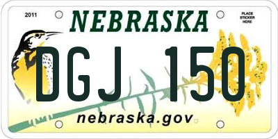 NE license plate DGJ150