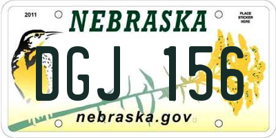 NE license plate DGJ156