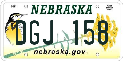 NE license plate DGJ158