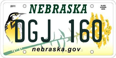 NE license plate DGJ160