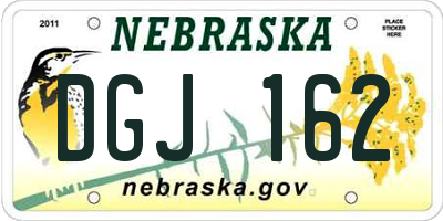 NE license plate DGJ162